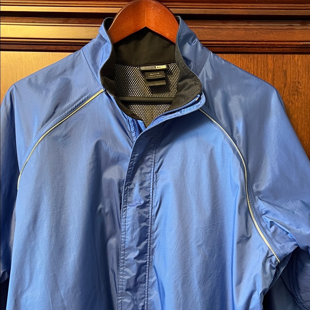 REI Recreational Equipment Inc Blue Nylon Rain Windbreaker Lightweight Jacket!